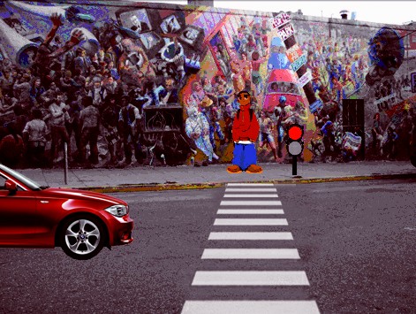 手抄报礼让斑马线竖版